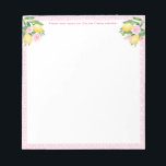 Bloc-note Joli citron Amalfi Rose | Du Bureau De<br><div class="desc">Un design très joli et décoratif de bloc-notes pour correspondre à ma gamme d'invitation de mariée et de baby shower de citrons / tuiles roses populaires.</div>