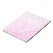 Bloc-note Joli Coeur rose avec arrière - plan rose (Tourné)