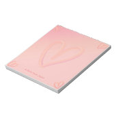 Bloc-note Joli Coeur rose Saint-Valentin (Tourné)