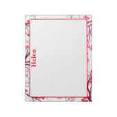 Bloc-note Joli coeur rouge et blanc (Tourné)