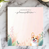 Bloc-note Joli Corgi Chien Feuillage Tropical Nom Personnali