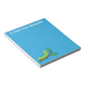 Bloc-note Joli dessin animé de chenille verte mignonne (Incliné)