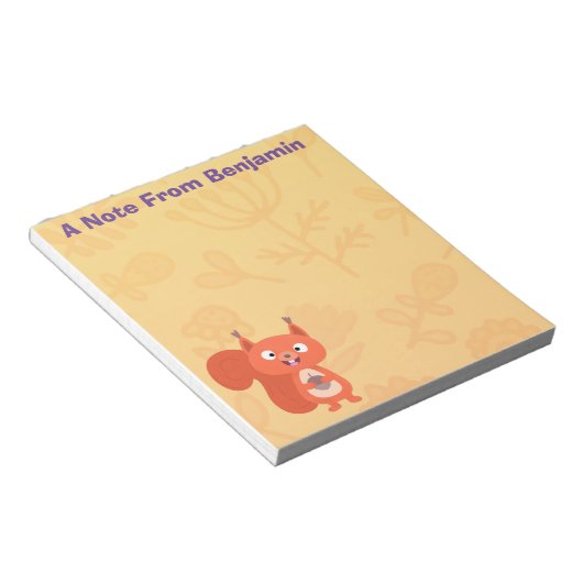 Bloc-note Joli dessin animé d'écureuil roux (Incliné)