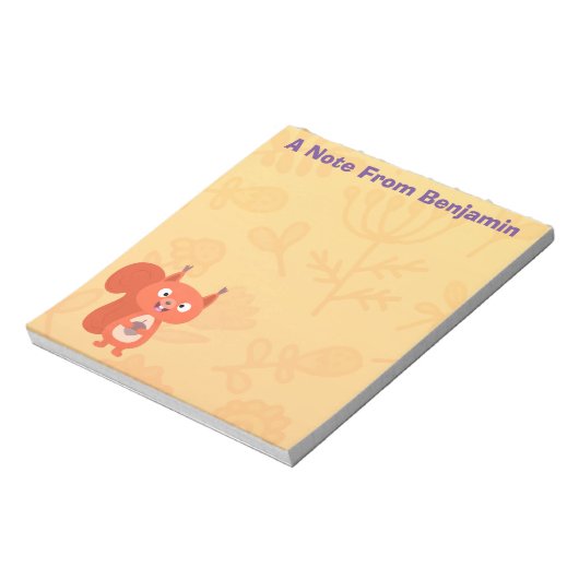 Bloc-note Joli dessin animé d'écureuil roux (Tourné)