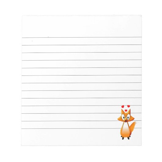Bloc-note Joli dessin Fox Animal Lined (Devant)