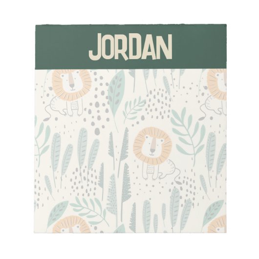 Bloc-note Joli Doodle Lion Jungle Rainforest Motif (Devant)