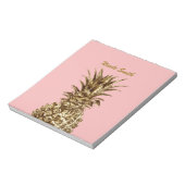 Bloc-note Joli élégant or girly & ananas rose pastel (Tourné)