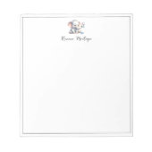 Bloc-note Joli éléphant bébé papillon pastel Nom Nurserie (Devant)