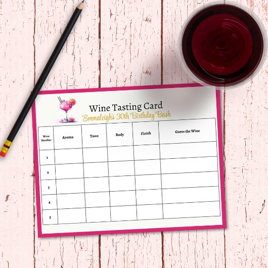 Bloc-note Joli en rose 30e anniversaire Guess the Wine