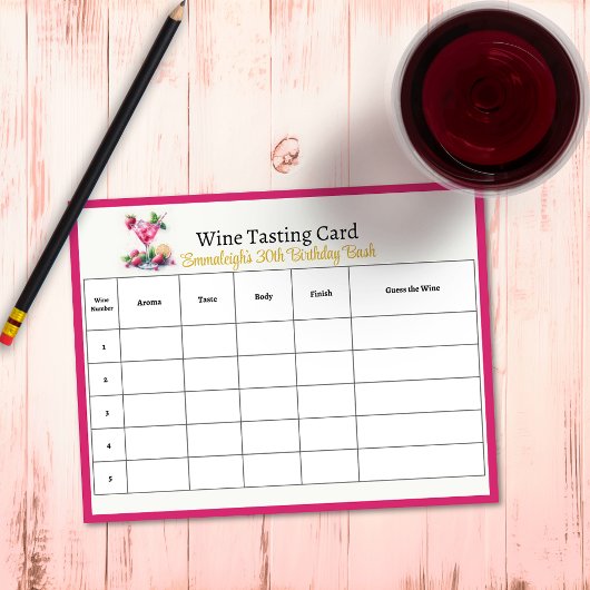 Bloc-note Joli en rose 30e fête d'anniversaire Guess the Win