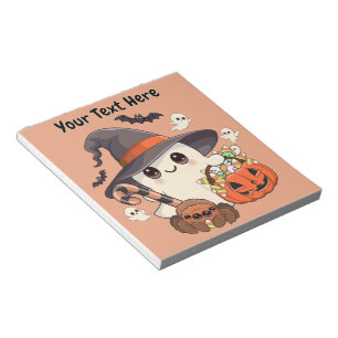Bloc-note Joli fantôme de Halloween de style Kawaii