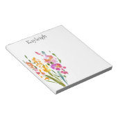 Bloc-note Joli Fleurs Roses Bleues (Incliné)