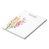 Bloc-note Joli Fleurs Roses Bleues (Tourné)