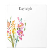 Bloc-note Joli Fleurs Roses Bleues (Devant)