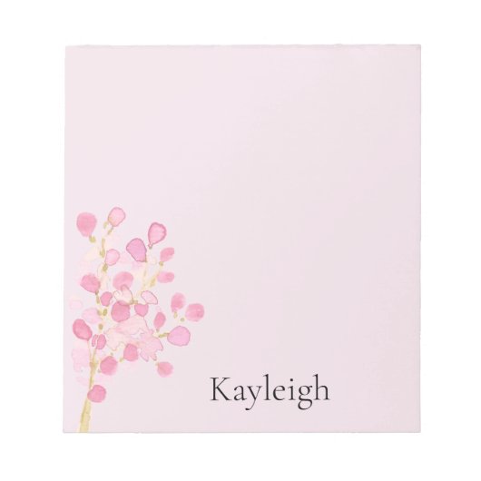 Bloc-note Joli Fleurs Roses Bleues (Devant)