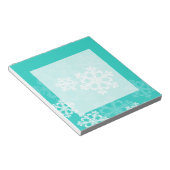 Bloc-note Joli flocons de Noël blanc turquoise (Incliné)