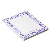 Bloc-note Joli Floraux violets Script moderne Personnalisé (Incliné)