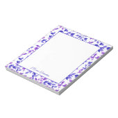 Bloc-note Joli Floraux violets Script moderne Personnalisé (Tourné)