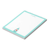 Bloc-note Joli gnome avec cadre turquoise simple (Tourné)