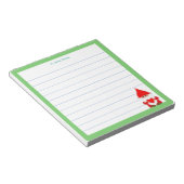 Bloc-note Joli gnome avec cadre vert bordé (Incliné)
