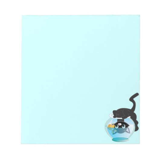 Bloc-note Joli Kitten de Dessin Animé, Poisson et bol (Devant)