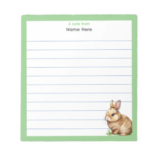 Bloc-note Joli lapin avec cadre vert