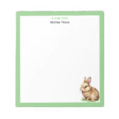 Bloc-note Joli lapin avec cadre vert Simple (Devant)