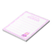 Bloc-note Joli lapin rose de Pâques (Tourné)