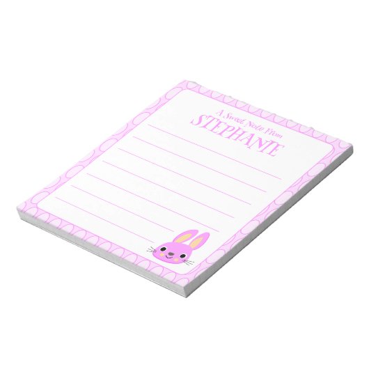 Bloc-note Joli lapin rose de Pâques (Tourné)