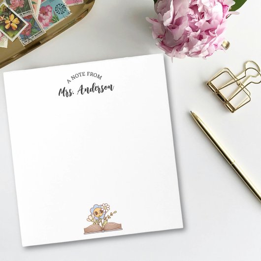 Bloc-note Joli Livre Floral Rétro Retour À L'École