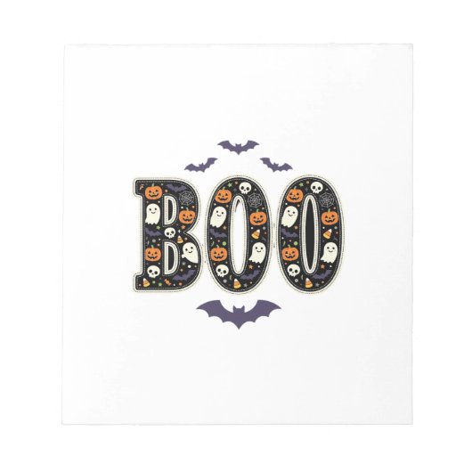 Bloc-note Joli modèle de citrouille fantôme Boo Halloween (Devant)
