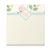 Bloc-note Joli monogramme de cadre floral (Devant)
