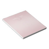 Bloc-note Joli monogramme et nom ombré rose blush (Incliné)