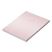 Bloc-note Joli monogramme et nom ombré rose blush (Tourné)