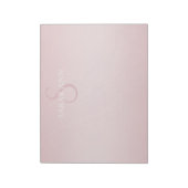 Bloc-note Joli monogramme et nom ombré rose blush (Tourné)