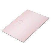 Bloc-note Joli monogramme et nom ombré rose blush (Incliné)