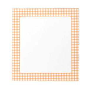 Bloc-note Joli motif à carreaux gingham orange rétro