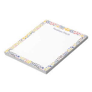 Bloc-note Joli Motif à fleurs moderne avec nom