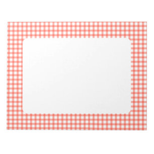 Bloc-note Joli motif carreaux rouge rétro gingham