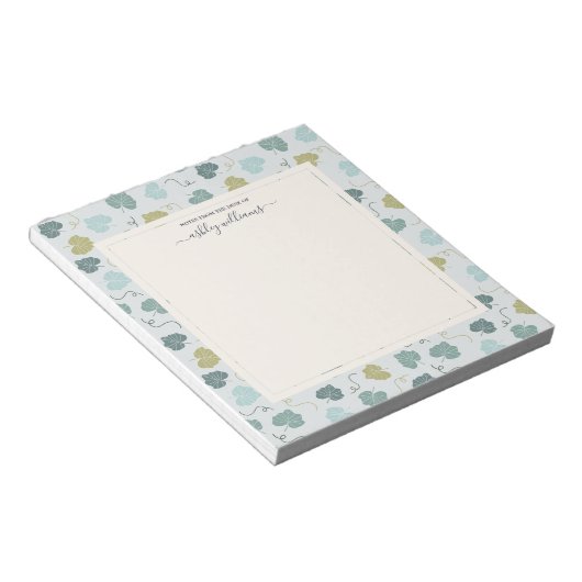 Bloc-note Joli Motif Feuille vert du bureau de (Incliné)