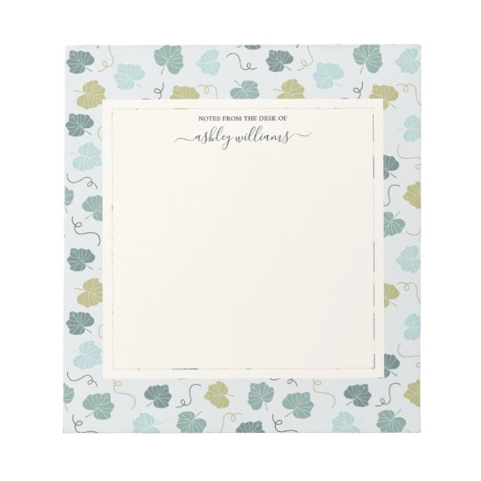 Bloc-note Joli Motif Feuille vert du bureau de (Devant)