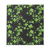 Bloc-note Joli motif Shamrock, vert sur accessoire noir (Devant)