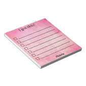 Bloc-note Joli Nom Personnalisé Rose Mignon (Incliné)