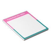 Bloc-note Joli Nom Personnalisé Simple Moderne Rose & Vert (Incliné)