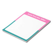 Bloc-note Joli Nom Personnalisé Simple Moderne Rose & Vert (Tourné)