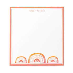 Bloc-note Joli Orange Féminin Aquarelle Arc-en-Ciel Personna