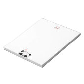 Bloc-note Joli Panda Blush Pink Monogramme Script (Tourné)