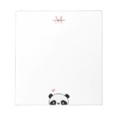 Bloc-note Joli Panda Blush Pink Monogramme Script (Devant)