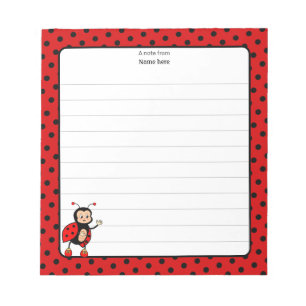 Bloc-note Joli papillon ladybug à rayures