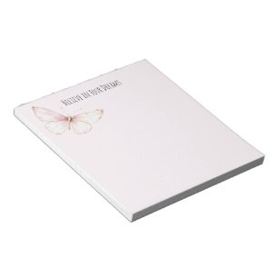 Bloc-note Joli Papillon Rose Croyez dans les Rêves